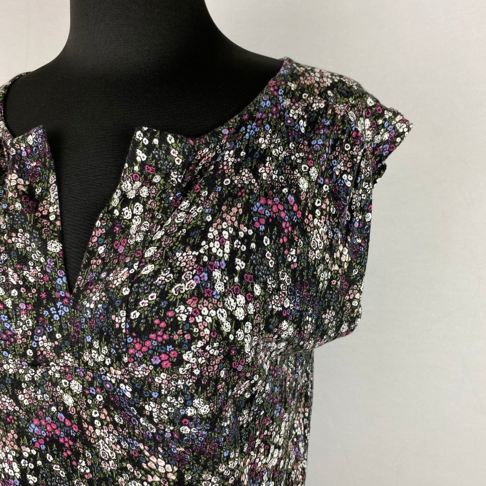 Loft Outlet S Floral Patterned Split Neck Top - image 6